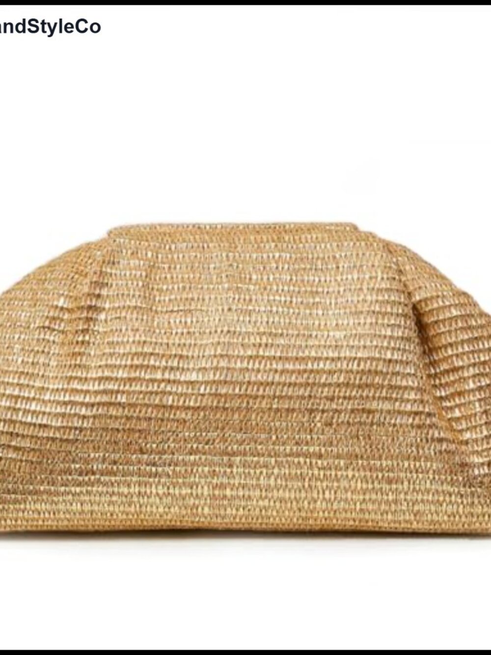 Woven Straw Clutch Purse Dumpling Pleated Lock Beach Evening Bag for Women